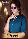Ayesha Preet  Latest Fancy Designer Heavy Rayon Slub Plain Kurti Collection
